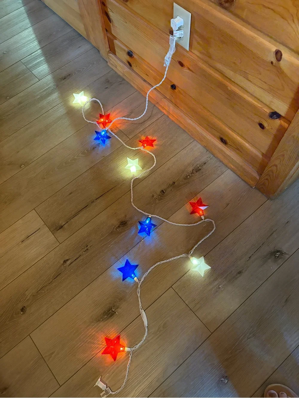 Multicolor Star String Lights - Red Blue White
